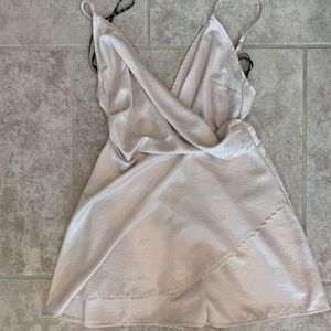 White silk romper